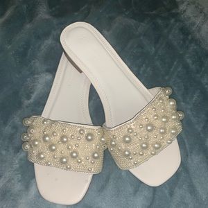 ASOS Fabricate Pearl embellished mule sandals